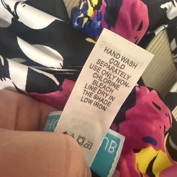 Shore Club Floral One-Piece Swimsuit Size 16 Black Pink Yellow - Picture 5 of 9